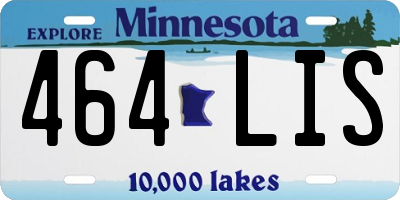 MN license plate 464LIS