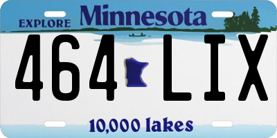 MN license plate 464LIX