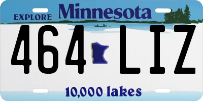 MN license plate 464LIZ