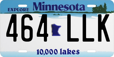 MN license plate 464LLK