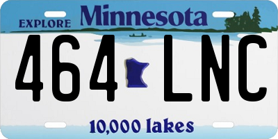 MN license plate 464LNC
