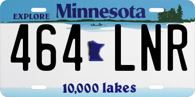 MN license plate 464LNR