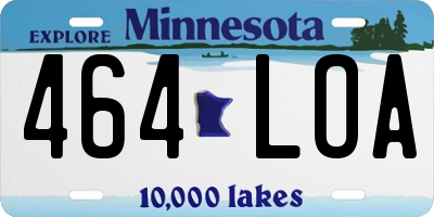MN license plate 464LOA