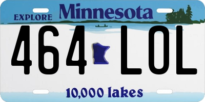 MN license plate 464LOL