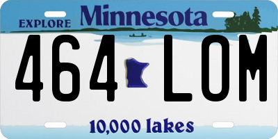 MN license plate 464LOM