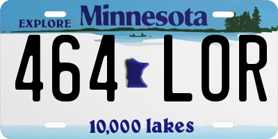 MN license plate 464LOR