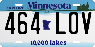 MN license plate 464LOV