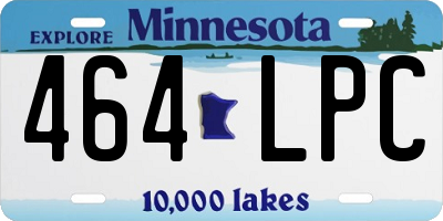 MN license plate 464LPC