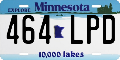 MN license plate 464LPD