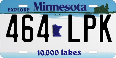 MN license plate 464LPK