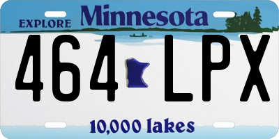 MN license plate 464LPX