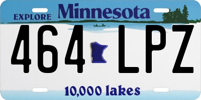 MN license plate 464LPZ