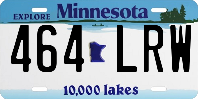 MN license plate 464LRW