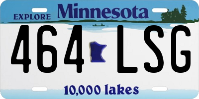 MN license plate 464LSG