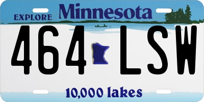 MN license plate 464LSW