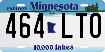 MN license plate 464LTO
