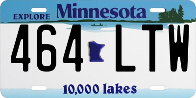 MN license plate 464LTW