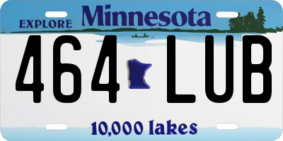 MN license plate 464LUB