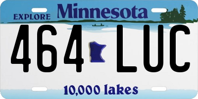 MN license plate 464LUC
