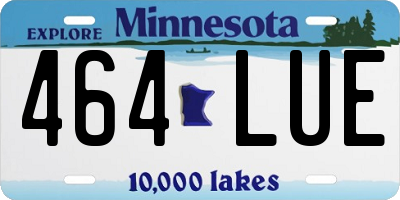 MN license plate 464LUE