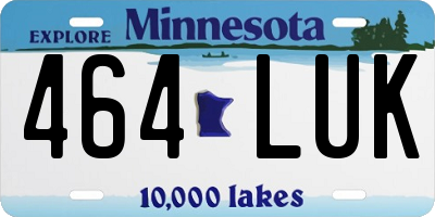 MN license plate 464LUK