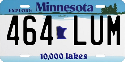 MN license plate 464LUM