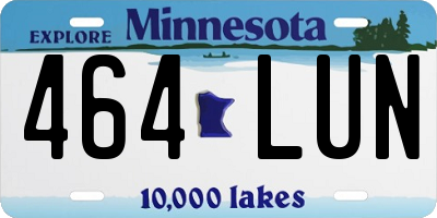 MN license plate 464LUN