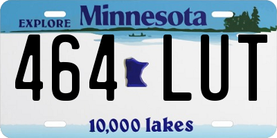 MN license plate 464LUT