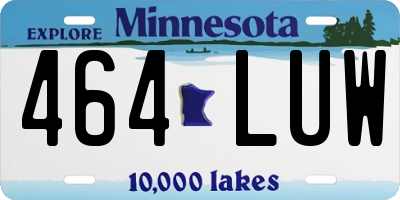MN license plate 464LUW