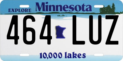 MN license plate 464LUZ