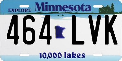 MN license plate 464LVK