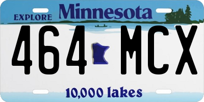 MN license plate 464MCX
