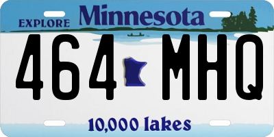 MN license plate 464MHQ