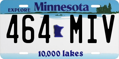 MN license plate 464MIV
