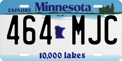 MN license plate 464MJC