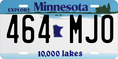 MN license plate 464MJO