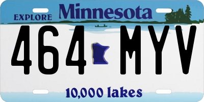 MN license plate 464MYV