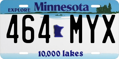 MN license plate 464MYX