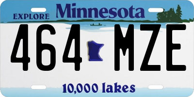 MN license plate 464MZE