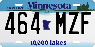 MN license plate 464MZF