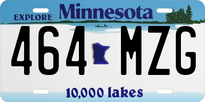 MN license plate 464MZG