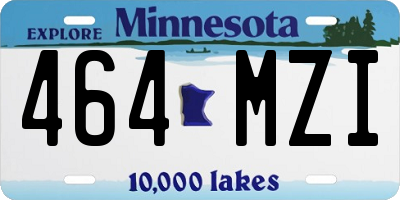 MN license plate 464MZI
