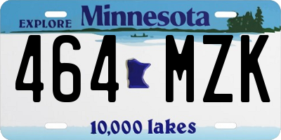 MN license plate 464MZK