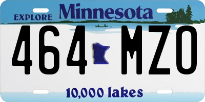 MN license plate 464MZO