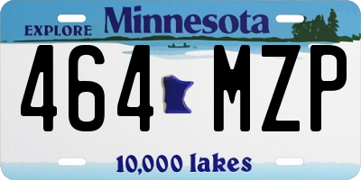 MN license plate 464MZP