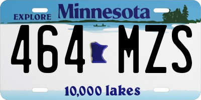 MN license plate 464MZS