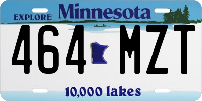 MN license plate 464MZT