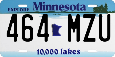 MN license plate 464MZU