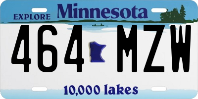 MN license plate 464MZW