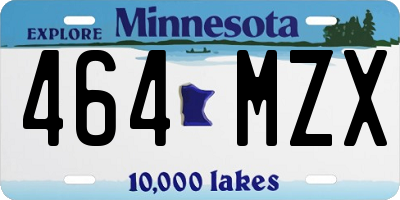 MN license plate 464MZX